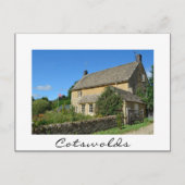 庭の白いはがきを持つイギリスのコテージ ポストカード (正面)