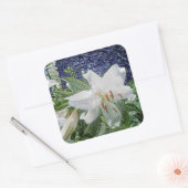 庭の白いユリ スクエアシール (封筒)