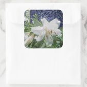 庭の白いユリ スクエアシール (バッグ)