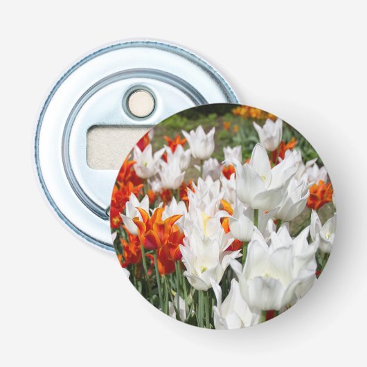 庭の白と生姜のチューリップ 栓抜き (正面)