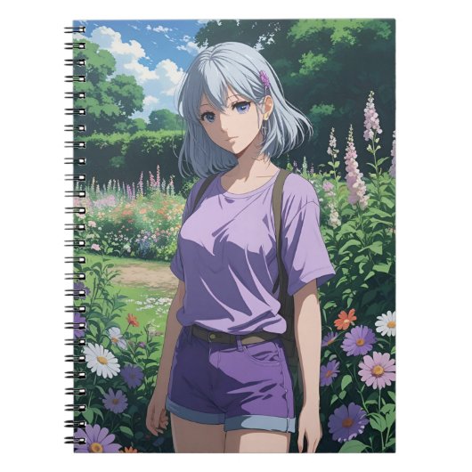 庭の白髪の少女 ノートブック (正面)