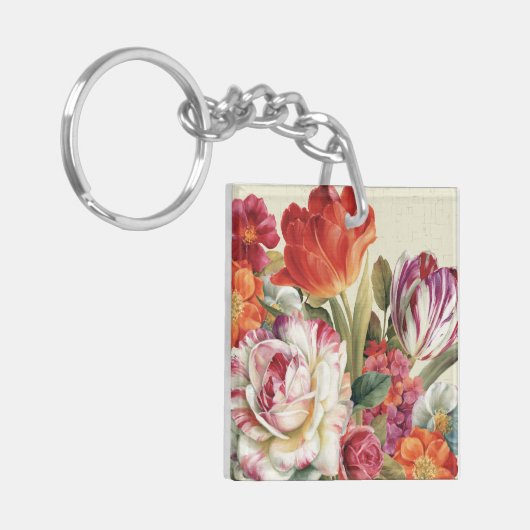 庭の眺めは花を投げました キーホルダー (正面左)