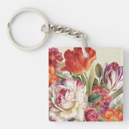 庭の眺めは花を投げました キーホルダー (正面)