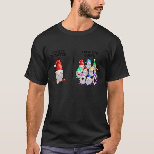 庭の矮人像 始まりと今 Tシャツ (正面)