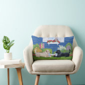 庭の絵画のラブラドール ランバークッション (椅子)