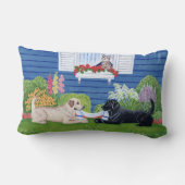 庭の絵画のラブラドール ランバークッション (裏面)