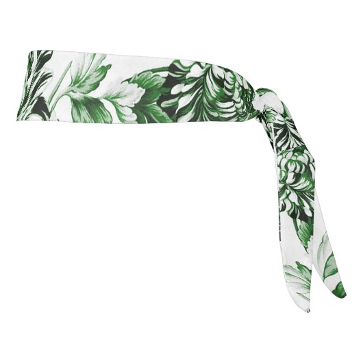 庭の緑のモダンなヴィンテージ植物の花のToile タイヘッドバンド (回転90)