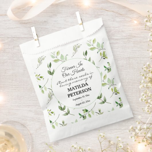 庭の緑の離れの記念種子のパケット フェイバーバッグ (クリップ留めされた状態)