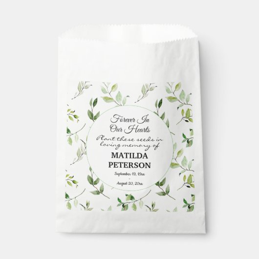 庭の緑の離れの記念種子のパケット フェイバーバッグ (正面)