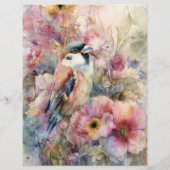 庭の美しい鳥のスクラップブックペーパー (裏面)