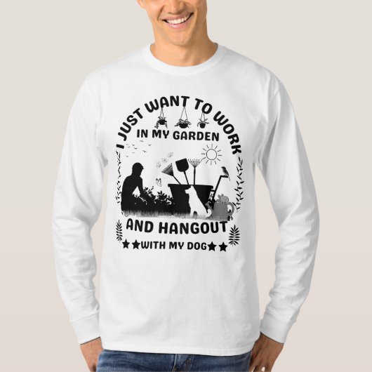 庭の至福：統一愛犬家と緑の親指 Tシャツ (正面)