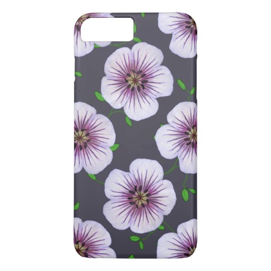 庭の色の淡いブルーのゼラニウムの花 Case-Mate iPhoneケース (裏面)