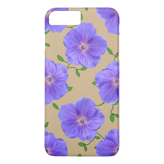 庭の色の青いゼラニウムの花 Case-Mate iPhoneケース (裏面)