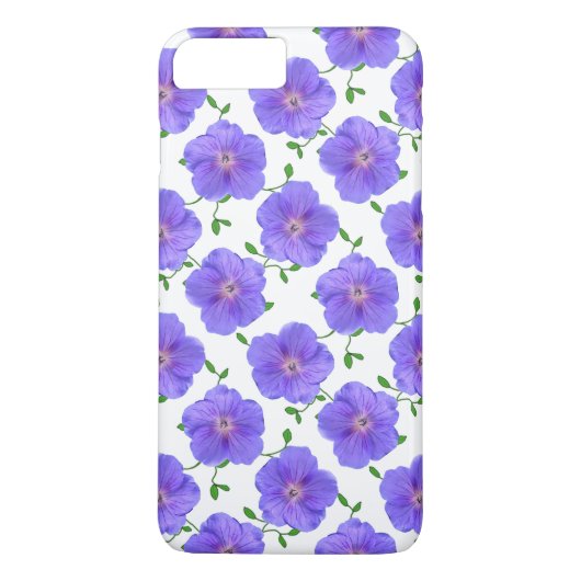 庭の色の青いゼラニウムの花 Case-Mate iPhoneケース (裏面)