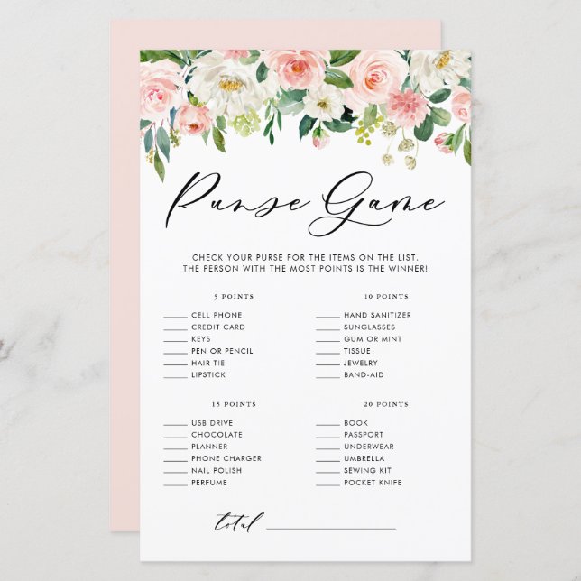 庭の花あなたの財布シャワーゲームに何がある (正面/裏面)