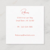 庭の花とトリプルフレームの名刺 スクエア名刺 (裏面)