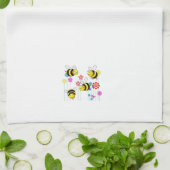 庭の花のぶんぶんうなった蜂 キッチンタオル (折り畳み)