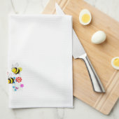 庭の花のぶんぶんうなった蜂 キッチンタオル (四つ折り)