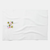庭の花のぶんぶんうなった蜂 キッチンタオル (横)