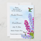 庭の花のハチドリは日付を救います セーブザデート (裏面)