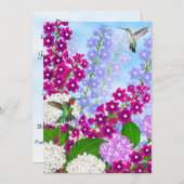 庭の花のハチドリは日付を救います セーブザデート (正面/裏面)