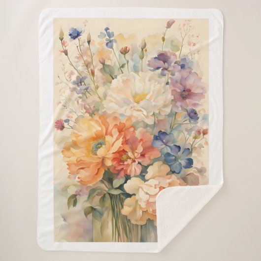 庭の花のバスマット シェルパブランケット (正面)