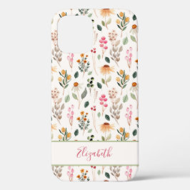 庭の花のパタユニークーン iPhone 12ケース