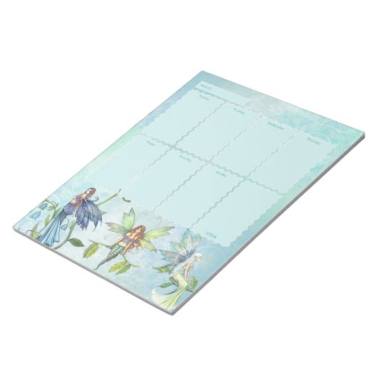庭の花の妖精 週間プランナー ノートパッド (アングル)