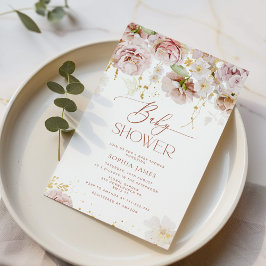庭の花の赤ちゃんシャワー招待 招待状