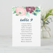 庭の花フローラテーブル番号（座席付） 招待状 (スタンド正面)