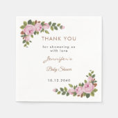 庭の花ベビーシャワーありがとう紙ナプキン スタンダードカクテルナプキン (正面)