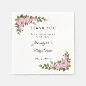 庭の花ベビーシャワーありがとう紙ナプキン スタンダードカクテルナプキン (正面)