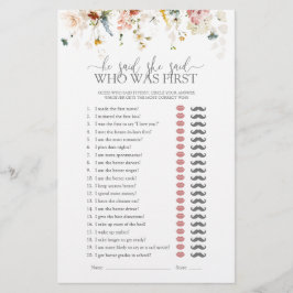 庭の花彼は彼女はブライダルシャワーゲームを言った