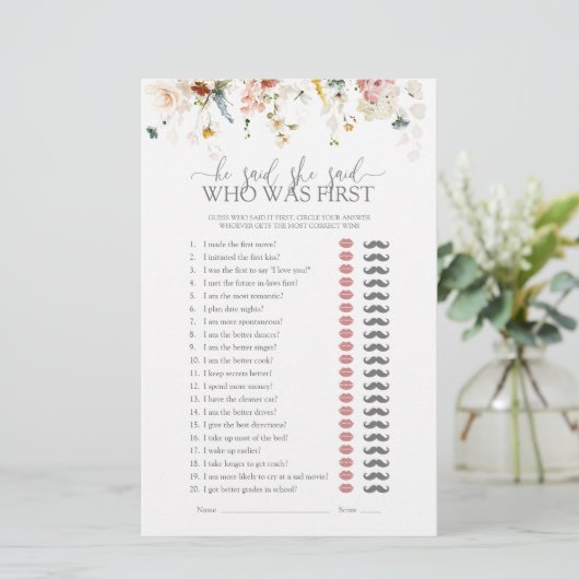 庭の花彼は彼女はブライダルシャワーゲームを言った (スタンド正面)