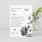 庭の花模様の結婚式招待状 招待状 (スタンド正面)