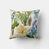 庭の花魔法のユリ、デイジー、ケシの花 クッション (裏面)