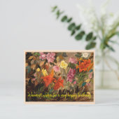 庭の花、ハッピーバースデー ポストカード (スタンド正面)