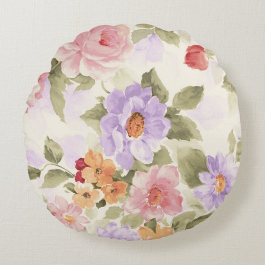 庭の花 ラウンドクッション (正面)