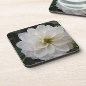 庭の花 – 白いダリア。花の写真 コースター (左側)