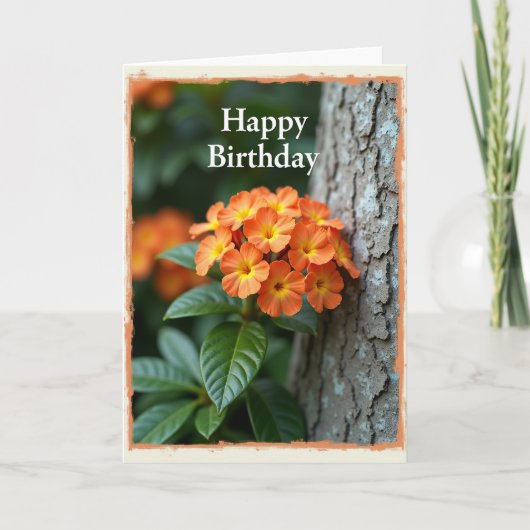 庭の花 誕生日カード カード (正面)