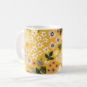 庭の花:黄色のヴィンテージチャーム。 コーヒーマグカップ (正面左)
