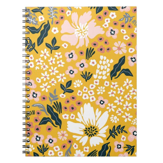 庭の花:黄色のヴィンテージチャーム。 ノートブック (正面)