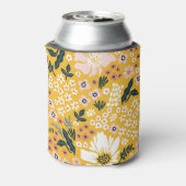 庭の花:黄色のヴィンテージチャーム。 缶クーラー (缶裏面)