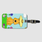 庭の荷物のラベルのかわいいのAiredaleの小犬 ラゲッジタグ (正面横)