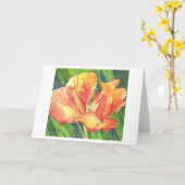 庭の華麗さの水彩画の芸術の挨拶状 カード (黄色い花)