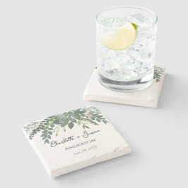 庭の葉の自然の緑 ストーンコースター