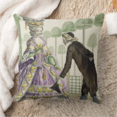 庭の薄紫の服の遊歩道の女性の クッション (ブランケット)