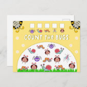 庭の虫の子供の活学動を数える ポストカード (正面/裏面)