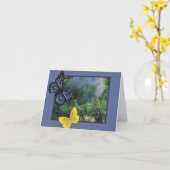 庭の蝶 カード (黄色い花)
