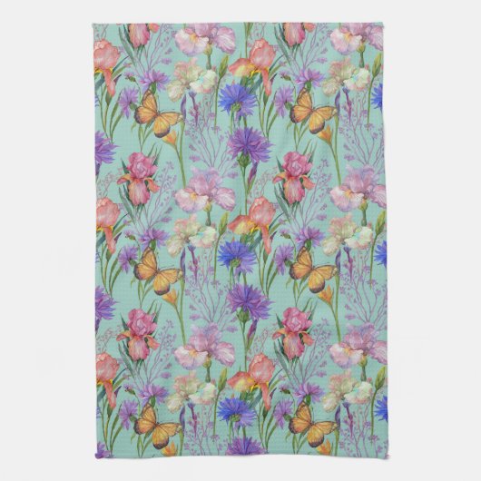 庭の蝶 キッチンタオル (縦)